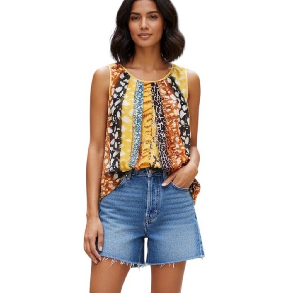 Madison Paige II Colorfull Rommy Pleated Blouse Size 3X Like New
